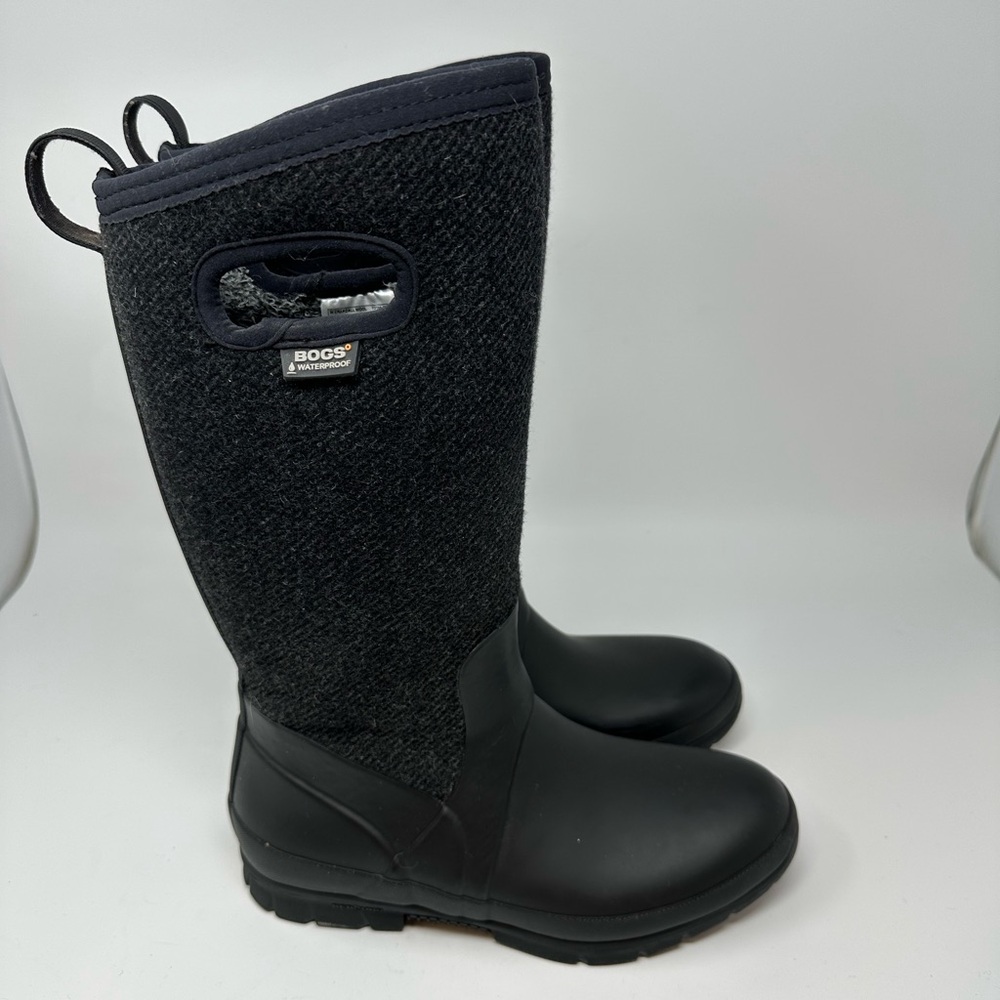 Bogs Crandall Tall Wool Boots Black Women's 8 View 3